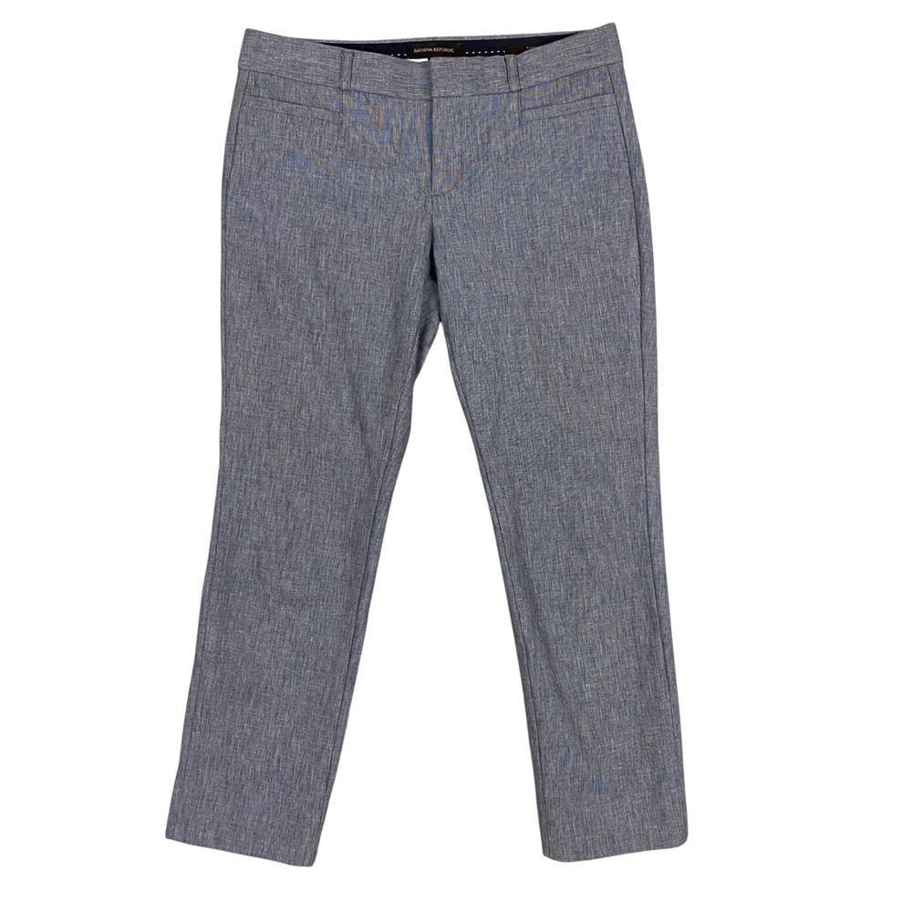 Banana Republic Sloan Blue Textured Slim Fit Dress Pants‎ Womens Size 6 Stretch
